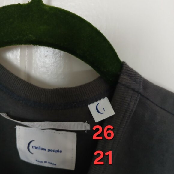 Mellow People T-Shirt Top Short Sleeve Cut & Sewn Men's Size 1 Gray Cotton Japan - Picture 13 of 13